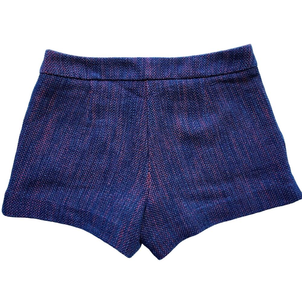 Trina Turk Textured Tweed Shorts Size 2 Navy Magenta Pockets Tailored Chic EUC - Picture 4 of 8